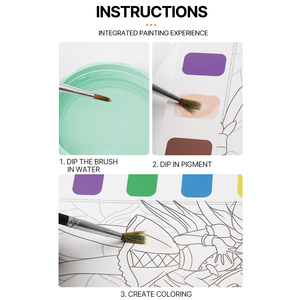Livre de peinture aquarelle personnalisé, 12 feuilles, motifs variés de cuisines et desserts, avec pinceaux pré-imprimés pour enfants, filles, école, art, fête, vacances - Product Image 4