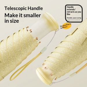 Parapluie dégradé imprimé en soie glacée, pliable en cinq sections, anti-UV, décontracté, double usage (pluie et soleil), pour femme, idéal comme cadeau d'affaires, directement de l'usine - Product Image 4