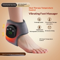 FURECOM Masseur de pieds transfrontalier USB chauffant, protecteur de cheville à compression chaude, massage par batterie rechargeable pour articulation de la cheville
