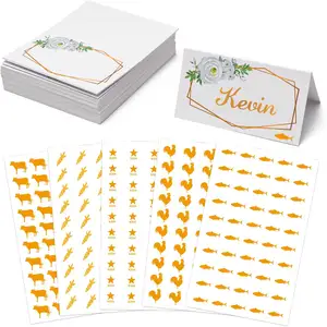 낭만적 인 결혼식 장면 좌석 장식 결혼식 연회 저녁 식사를위한 결혼식 장소 카드 파티 용품 식사 선택 스티커
