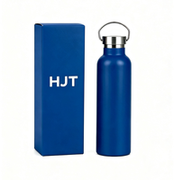 Bouteille isotherme en acier inoxydable 304 de 350 ml pour commande en gros, bouteille d'eau réutilisable à isolation sous vide avec poignée métallique