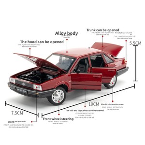 Modellino Auto Retrò <span class=keywords><strong>Volkswagen</strong></span> Santana in Scala 1:24, in Lega Pressofusa, con Suoni e Luci, Funzione Pull-Back e Porte Apribili, per Collezionisti e Regali, Vendita all'Ingrosso - Product Image 3