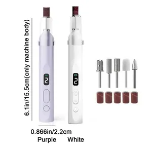 Handheld Electric Nail Polisher LCD Display Rechargeable Wireless Nail Dryer Fast Curing 5 Grinding Heads Nail Sanding <b>File</b> - Product Image 6