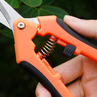 Sécateur à cliquet en acier inoxydable de 2,0 mm d'épaisseur, lames tranchantes avec poignée en plastique pour fleurs, herbes, bonsaïs et entretien du jardin