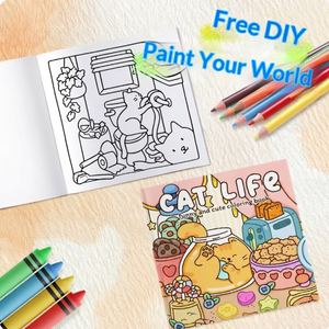 Libro <span class=keywords><strong>para</strong></span> <span class=keywords><strong>Colorear</strong></span> <span class=keywords><strong>Kawaii</strong></span> Cat Life: Páginas Divertidas con <span class=keywords><strong>Animales</strong></span> Adorables, 24 Páginas de Papel, Actividad Relajante <span class=keywords><strong>para</strong></span> Aliviar el Estrés <span class=keywords><strong>para</strong></span> Mujeres y Niños - Product Image 3