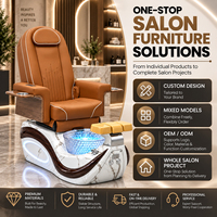 Fauteuil de pédicure et de massage JOXIN avec bain de pieds à remous LED 7 couleurs, massage du dos et des mains, siège électrique réglable, chaise de salon de manucure