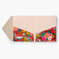 Funda personalizada con estampado Floral A4, carpeta de bolsillo con papel recubierto, para documentos, cartas, archivos