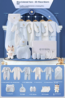 Ensemble cadeau layette bébé en coton pour l'hiver, broderie, barboteuse kimono, vêtements de luxe, boîte cadeau, vente en gros, logo personnalisé
