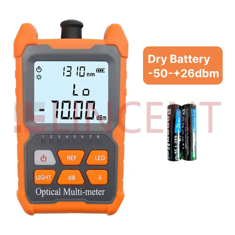 Nhà máy bán FC/SC/ST phổ Doanh độ chính xác cao Mini quang Power Meter pin khô-50 ~ + 26dbm không có ánh sáng màu đỏ không có Tester