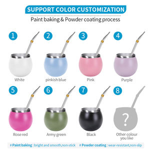 Set Tazza per Yerba <span class=keywords><strong>Mate</strong></span> in Acciaio Inox 150ml con Bombilla Design a Forma di Uovo alla Moda con Spazzola per Pulizia Cucchiaio Cannuccia per Tè Caldo e Freddo - Product Image 2