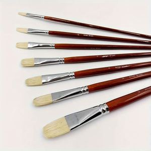 Juego de Pinceles Profesionales para Artistas, 7 Piezas, Pinceles de Mango Largo Tipo Filbert para Pintura - Product Image 4