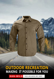 Camicia Casual da Uomo HAN WILD Tinta Unita, Impermeabile e Traspirante, Manica Lunga per Attività all'Aperto - Product Image 6