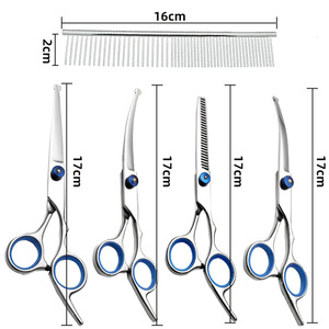 Professional <b>Dog</b> Grooming <b>Scissors</b> Set Stainless Steel Pet Grooming Shears Kit with Thinning Curved <b>Scissors</b> for <b>Dogs</b> Cats - Product Image 5