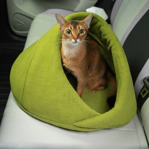 Lit pour chat semi-fermé confortable avec coussin en polaire doux auto-chauffant et lit pour animal de compagnie moderne et apaisant avec coussin amovible - Product Image 3