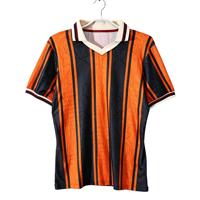 Maillot de football vintage rayé pour homme, manches courtes, col en V, respirant, anti-humidité, extensible dans quatre directions, viscose/polyester, été