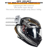 Casque de moto personnalisé avec logo, norme DOT, matériau ABS, double visière, casque intégral, doublure lavable avec queues électro-plaquées