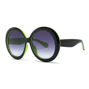 Emily bloom Vintage Sunglasses Women Oversized Round Black SunGlasses Luxury Brand Big Eyeglasses Female Lady Fashion Shades