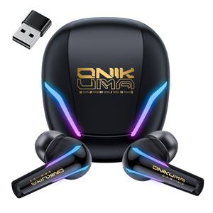 Auriculares para Juegos <span class=keywords><strong>ONIKUMA</strong></span> T27 de Modo Dual, Auriculares Inalámbricos Verdaderos TWS 2.4G, Auriculares Bluetooth con Latencia Ultrabaja - Product Image 1