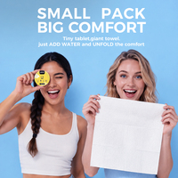 Toallas de Baño Desechables Comprimidas Premium, Multifuncionales, Biodegradables, de Tela No Tejida, de Uso Instantáneo, Altamente Absorbentes