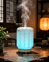 Diffuseur d'arômes électrique USB, diffuseur de parfum en verre, humidificateur avec lumière LED