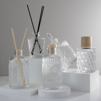 Bouteille de parfum de diffusion de roseau vide irrégulière personnalisée Bouteille de diffusion de roseau en verre unique de luxe