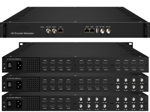 Codificador Modulador ASI IP ISDB-T/DVB-T/DVB-C de 24 Canales Full HD, Compresión H.264/H265, Convertidor RF, Equipo de <span class=keywords><strong>TV</strong></span> Web Metálico - Product Image 2