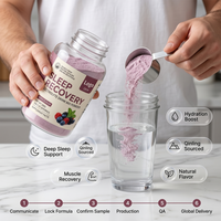 Poudre de mélange de boisson électrolytique végétalienne GMP OEM pour la relaxation nocturne et l'hydratation musculaire, saveur baies, délai de livraison rapide, personnalisable pour la récupération du sommeil