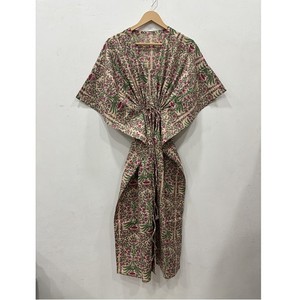 <b>Long</b> Floral Print <b>Kaftan</b> Dress Women Boho Style Relaxed Fit Flowing Silhouette Drawstring Waist Casual Dress Outfit - Product Image 3