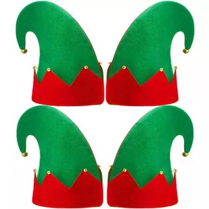 Décorations de noël feutre elfe bottes chaussures chapeau ensemble vacances fête noël Costume scène elfes Halloween Cosplay jouer chaussures - Product Image 2