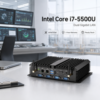 Intel Core I3-5005U Mini PC with Dual Core 4 Threads and 2 X RJ45 LAN, Fanless Mini Computer for Embedded Computing Systems