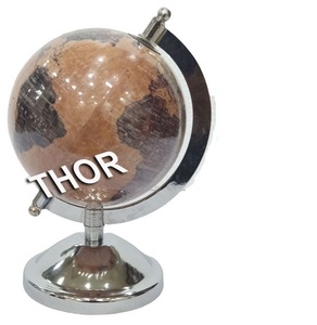 Nautical World Map Table <b>Globe</b> Rotated World <b>Globe</b> With Chrome Steel Base <b>Desk</b> & Office Decoration - Product Image 1