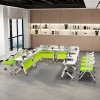 Table de conférence moderne pliable et réglable pour hôtel et école, bureau de bureau en fer gain de place avec design durable