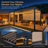Pergola bioclimatique moderne de luxe en aluminium pour l'extérieur, gazebo, pavillon, ombrage motorisé, taille personnalisable