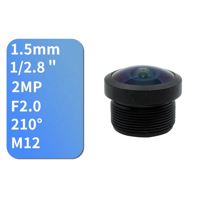 2MP Wide-Angle 1.5mm Lens HFOV 210 Degree Lens for 1/2.8 Sensor M12 Mount