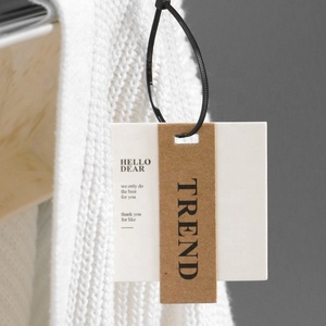 Tùy Chỉnh Thiết Kế Miễn Phí Tác Phẩm Nghệ Thuật Dày Sang Trọng Tông Dệt Quần Áo Giấy Đu May Mặc Treo Thẻ Hangtag Nhãn Logo - Product Image 2