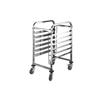 Équipement de cuisine commerciale chariot à pain en acier inoxydable avec roues plateau de boulangerie chariot restaurants hôtels fournitures pour la maison