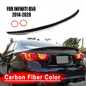 สปอยเลอร์ฝากระโปรงท้าย ABS สีคาร์บอนไฟเบอร์สำหรับ INFINITI Q50 2014-2020 สำหรับเจดีเอ็ม วีไอพี - Product Image 1