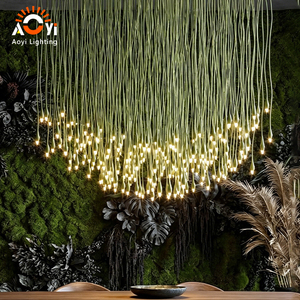 <span class=keywords><strong>Lustre</strong></span> LED en forme de goutte d'eau vert long pour restaurant et mur végétal, <span class=keywords><strong>lustre</strong></span> artistique moderne personnalisé - Product Image 1