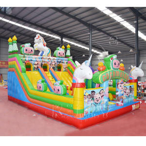 Tobogán Acuático Inflable <span class=keywords><strong>Cocomelon</strong></span> con Unicornio Mágico, Doble Rociador, Parque Acuático Interactivo para Niños - Product Image 2