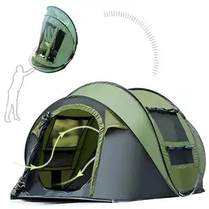 Heißer Verkauf 3-4 Personen Hochwertige Outdoor-Familie Wasserdichtes Luxus Camping Leinwand Zelt