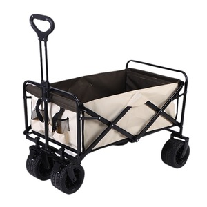 Camping Cart Folding 4 Wheel Swivel Adjustable Handle 150kg Load Capacity Outdoor Storage <b>Portable</b> <b>Picnic</b> Trolley - Product Image 2