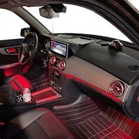 Kit d'éclairage ambiant intérieur de voiture 64 couleurs compatible avec Mercedes Benz GLK 2008-2014 12V, installation sans perçage, kit de mise à niveau LED