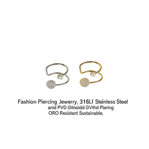 Bijoux de piercing tendance en acier inoxydable 316L, plaqué or PVD, résistant à l'ORO, durable - Product Image 2