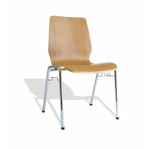 Sedia impilabile Luxor con seduta in compensato quadrata - Product Image 1