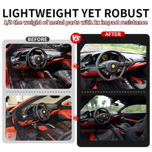 Cubiertas de Fibra de Carbono Seca para el Interior del Coche Ferrari 488: Cubiertas de Instrumentos, Consola Central, Palanca de Cambios, Salpicadero y Faldones Laterales - Product Image 2