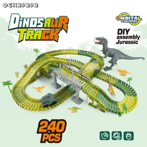 2025 Mới Nhất Giáo Dục Đồ Chơi 240Pcs Lắp Ráp Ma Thuật Khủng Long Đua Theo Dõi Chơi Thiết Lập Đồ Chơi Cho Bé Với Xe Điện Tự Làm Gốc Đường Sắt Bộ - Product Image 2