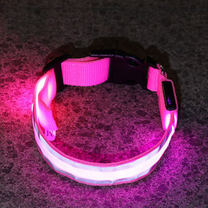 Collar para perros y gatos con luz LED recargable USB anti-Pérdida de noche brillante en stock - Product Image 6