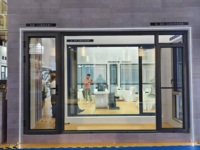 Fenêtres fixes en alliage d'aluminium, profil horizontal de 120 mm, coupe-vent, isolation thermique, réduction du bruit, imperméables