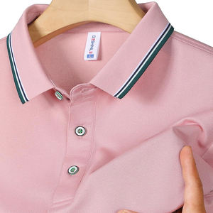 Polo da uomo leggera personalizzata classica a maniche corte a <span class=keywords><strong>doppio</strong></span> collo in tinta unita Business Casual Polo High-end - Product Image 2