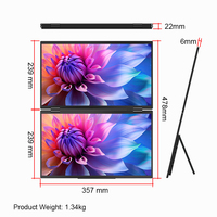 2025 Innovation Portable 2 écran plié ordinateur portable 16 pouces 2.5K Qhd Lcd Ips Plug And Play 1 connexion de câble